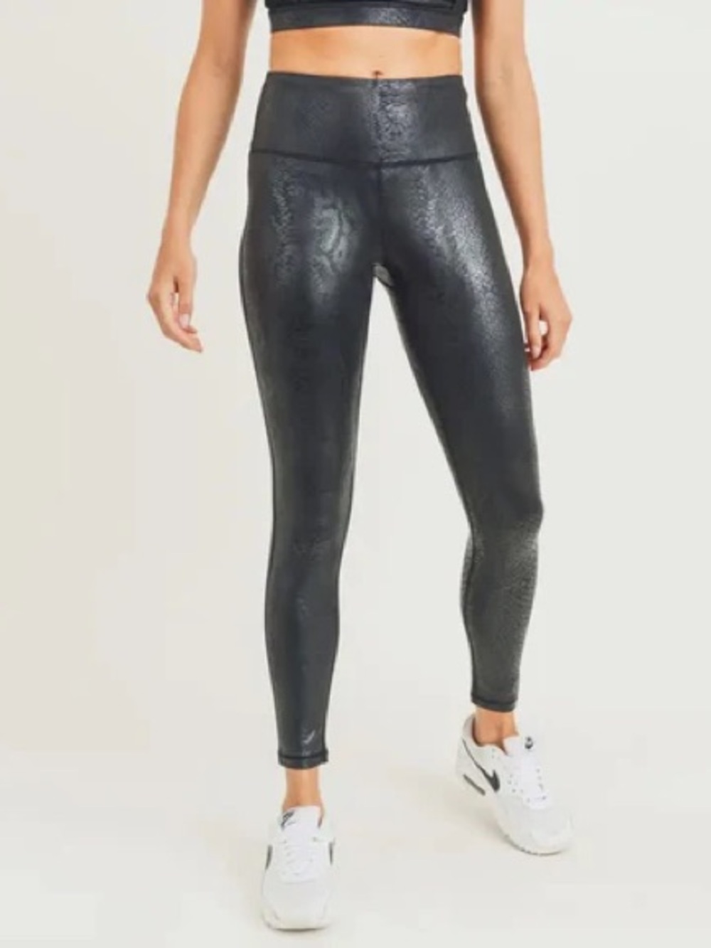 Mono B Glossy Shadow Snake Highwaist Leggings - size S